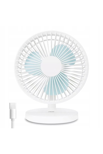 ADE Ventilator de masă reîncărcabil USB, mediu 18 x 22 cm alb