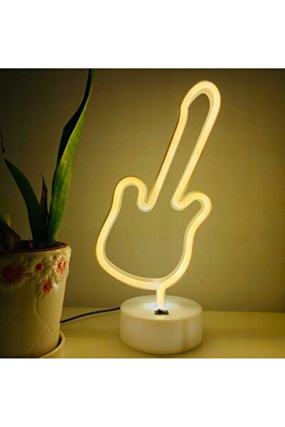 NO BRAND Lampă muzicală 3D în formă de chitară, cu aspect de neon, alimentată...