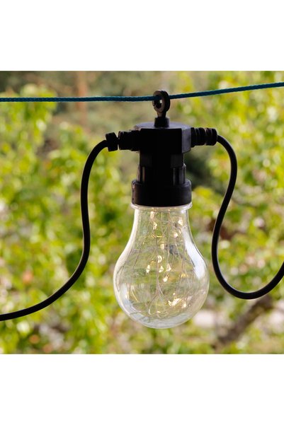 MPLCO Ghirlandă luminoasă LED tip lanț cu becuri, pentru grădină, 230V