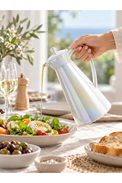 Ev Sizin Lüster Porselen Yağdanlık 500 ml 21 cm Kapaklı
