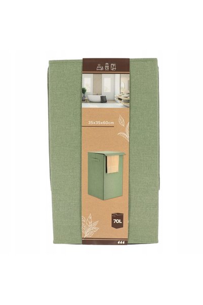 NO BRAND Coș de rufe textil cu capac 70 L 35 x 35 x 60 cm verde