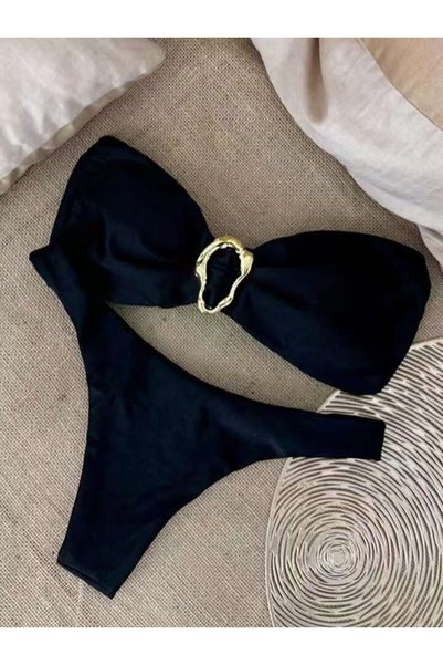 NO BRAND Set bikini cu șireturi, costum de baie din două piese, la modă, pent...
