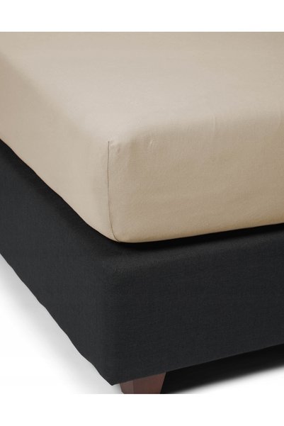 NO BRAND Cearșaf de pat Essenza Organic Jersey 100% bumbac 100x220 + 35 cm bej