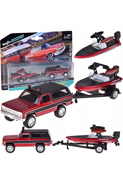 Jokomisiada Maisto Mașină metalică licențiată Chevrolet K5 Blazer + barcă 1:6...