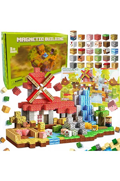 NO BRAND Set de blocuri magnetice construcționale LUDZIK, plăci 3D, 150 de pi...