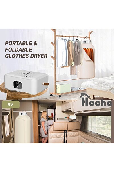 Hooha Uscător de rufe electric portabil de 600W, pliabil, pentru călătorii
