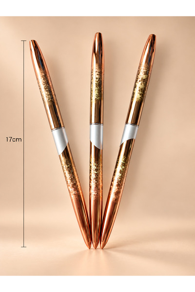 aba nails 3'lü Kapaklı İnce Nail Art Detay Çizim ve French Fırça Seti Bronz LIN-006
