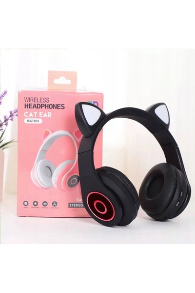 NO BRAND Căști Bluetooth wireless cu urechi de pisică pentru copii, LED RGB