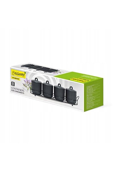 Maestro Set de recipiente pentru condimente Line Work, 4 piese, cu suport