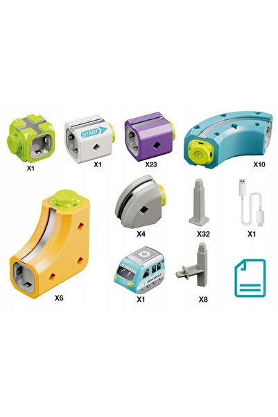 DK Circuit magnetic, pistă de mașinuțe, trenuleț, set de blocuri de construcț...