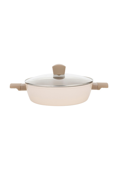 FLORINA Tigaie adâncă Mokka 24cm 2.4L ceramică pentru inducție cu capac