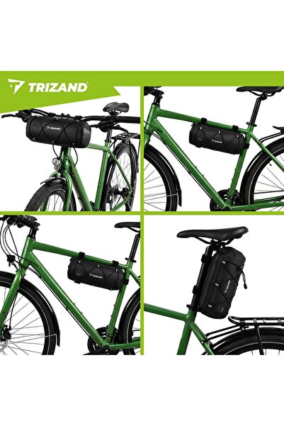 Trizand Geantă de bicicletă pentru cadru sau ghidon, cu suport pentru telefon...