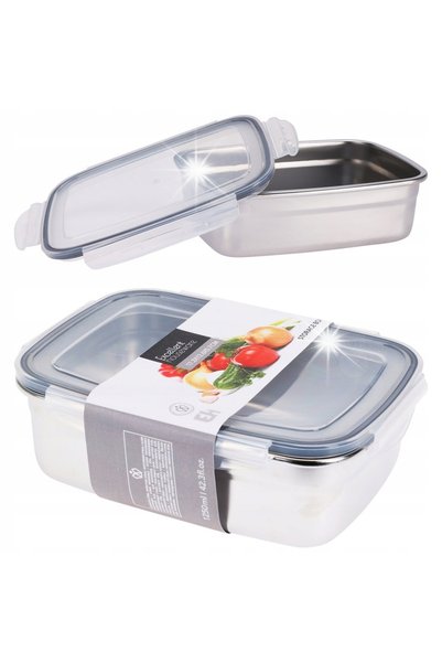 Koopman Recipient alimentar din oțel inoxidabil cu capac etanș, pentru prânz,...