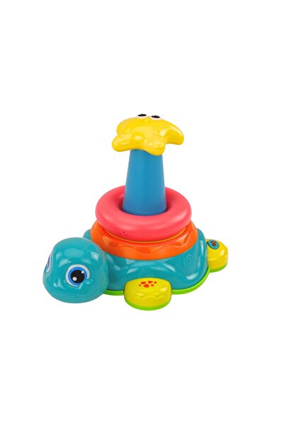 NO BRAND Broască țestoasă piramidală de călărit 2-în-1, jucărie puzzle cu roț...