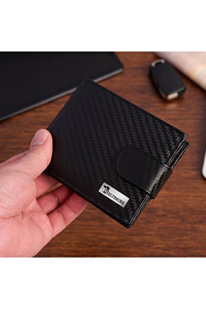 Beltimore Portofel bărbătesc din piele clasic RFID mare negru carbon premium