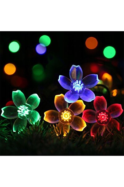 Ikonka Lumini solare de grădină, floare, 7m, 50 LED-uri, multicolore