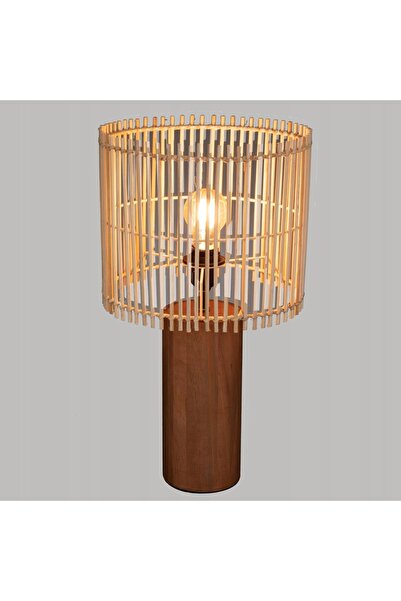 Atmosphera Lampă de masă cu bază din lemn Davys, 48 cm