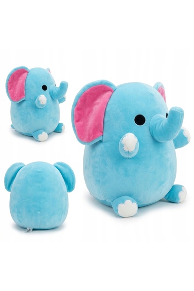 Norimpex Mascota Elefant de pluș, pernă rotundă de 40 cm, pentru îmbrățișat, ...
