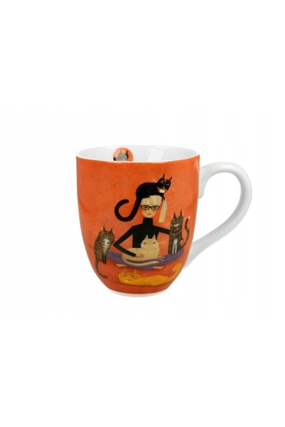 Duo Cană XXL CINDY AND CATS 1000 ml în cutie cadou pentru iubitorii de pisici