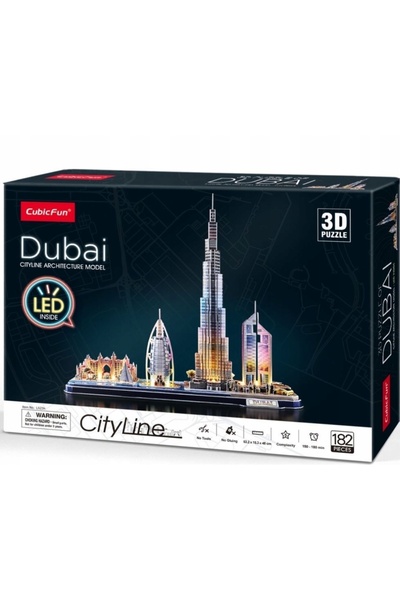 Cubic Fun Puzzle 3D LED Oraș Dubai 183 Piese Cadou