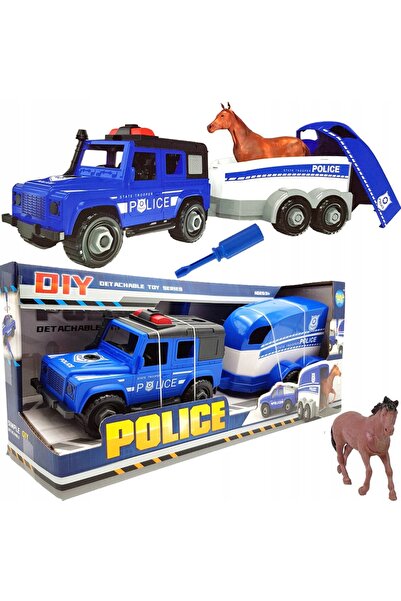 Norimpex Set Poliție cu Remorcă, Mașină de Poliție și Cal Detașabil