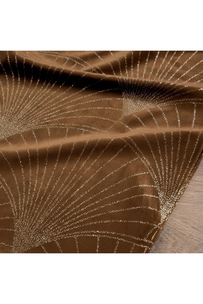 Eurofirany Traversă de catifea BLINK 14 35x140 cm maro, față de masă decorati...