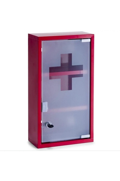 NO BRAND DULAP MEDICAL - TRUȘĂ DE PRIM AJUTOR METALICĂ 3 rafturi ZELLER