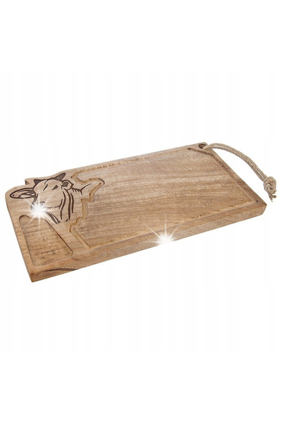 Vilde TĂVIȚĂ DE LEMN PENTRU TĂIAT ȘI SERVIT MANGO, 45X22 CM, CU CANELURĂ