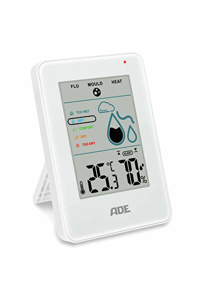 ADE Higrometru cu alertă de risc de mucegai 11,5 x 8 x 18,5 cm alb