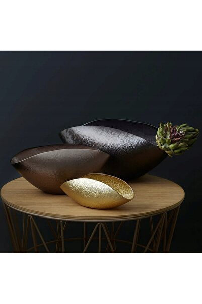 NO BRAND LEONARDO Bol de sticlă 28x14cm bronz COMO