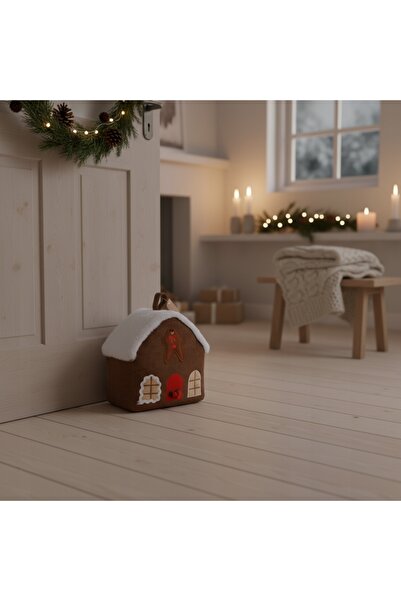 Home Styling Collection OPRIITOR DE UȘĂ „CASA LUI MOȘ CRĂCIUN” DIN POLIESTER,...