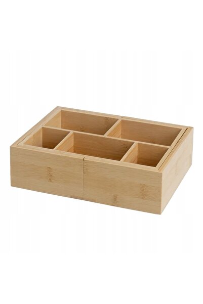 HowHomely ORGANIZATOR DE SERTAR DIN BAMBUS, EXTENSIBIL ȘI SPAȚIOS, CU COMPART...