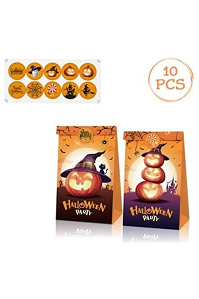OEM Halloween Candy Bags with Stickers 12x8x23cm - 10pcs
