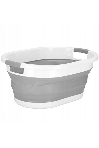 Springos Coș de rufe de 30L, Coș pentru rufe murdare, Lighean de silicon, Căd...