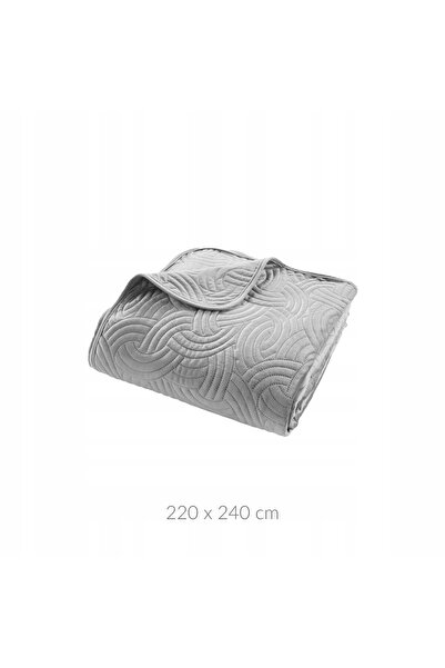 Douceur D'INTERIEUR Cuvertură de pat pentru dormitor, mare, gri, cu perne, 22...