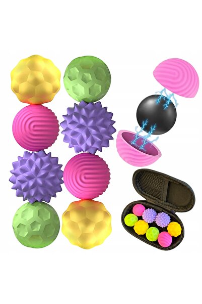NO BRAND Bile magnetice antistres senzoriale colorate, set 8 bucăți + cutie