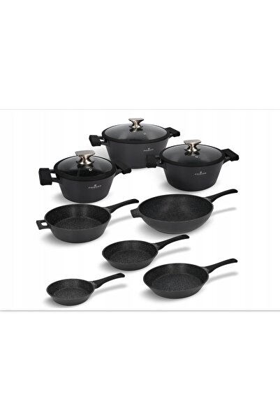 ZWIEGER Set de oale și tigăi 11 piese. Piatră neagră