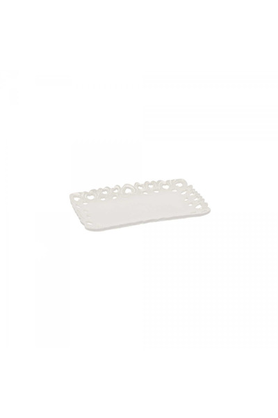 NO BRAND Platou de servire decorat La Porcellana Bianca Valentino 20x13cm