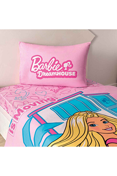 Taç Lisanslı Barbie Dream House Pamuk Tek Kişilik Nevresim Takımı