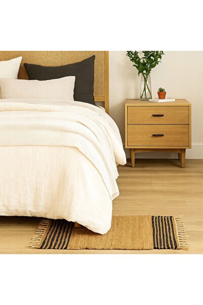 Gift Decor COVOR DIN IUTĂ CU FRANJURI PENTRU SUFRAGERIE SAU HOL 60X90 CM BEJ ...