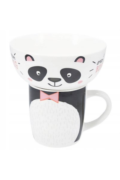 Siaki Collection SET CANA ȘI BOL DIN PORȚELAN PENTRU COPII, CADOU PANDA
