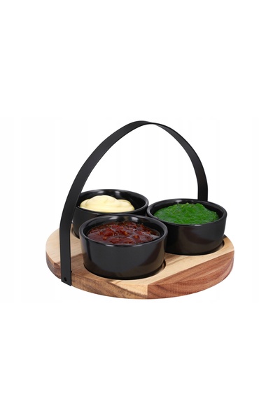 NO BRAND Set complet de boluri pentru gustări cu sosuri, cu mâner