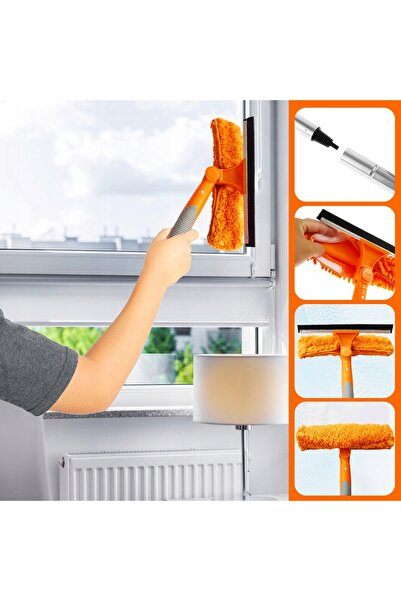 NO BRAND CURĂȚĂTOR TELESCOPIC DE GEAMURI 1.8M, MOP PENTRU ÎNDEPĂRTAREA PETELO...
