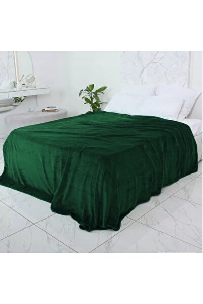 MORE&DECO Pătură pe pat 200x220 cm, în carouri, netedă, călduroasă, verde, ca...