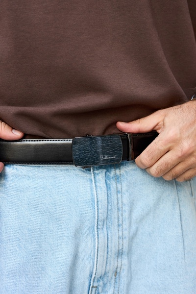 Beltimore Curea de piele pentru bărbați, pentru blugi casual, automată, din p...