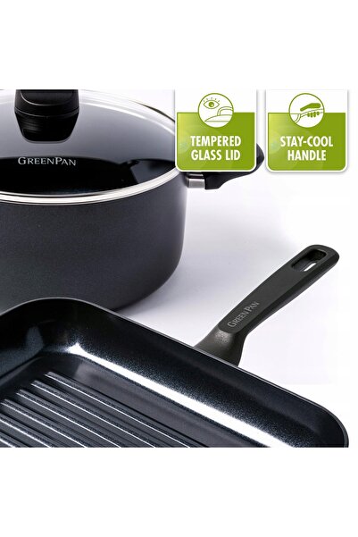 Greenpan Memphis 28cm tigaie grill ceramică antiaderentă pentru gaz