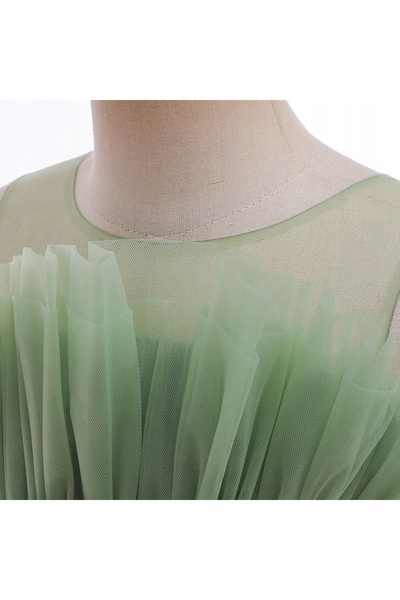 NO BRAND Rochie elegantă pentru copii pentru ocazii formale, verde cu imperfe...