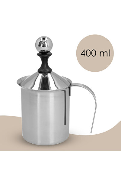 NO BRAND Spumator de lapte manual din oțel inoxidabil 400ml