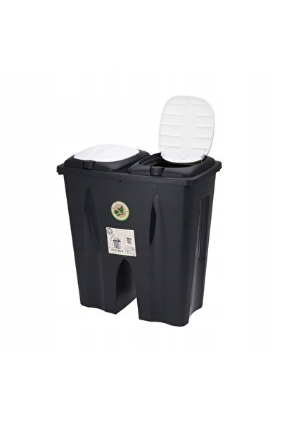 H&S Decoration Coș de gunoi cu două compartimente, 2x25l, pentru sortare, neg...