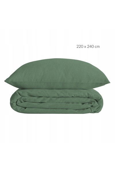 Atmosphera Set lenjerie de pat din bumbac percal, verde, 220 x 240 cm